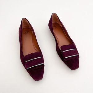 Aquatalia maroon suede loafers size 6